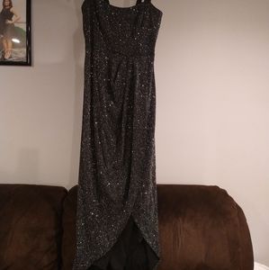 Black and silver cocktail dress